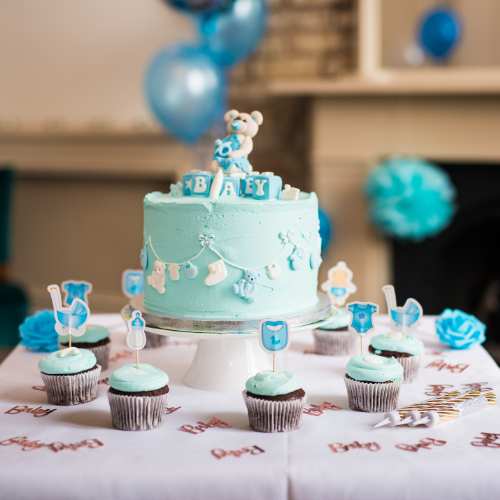 a cake from a baby shower event