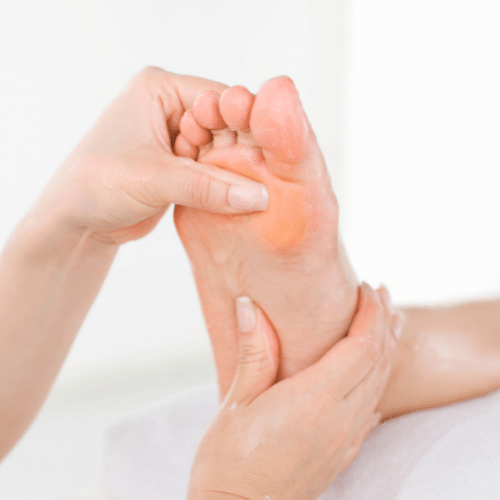 Foot reflexology being performed in chesterfield