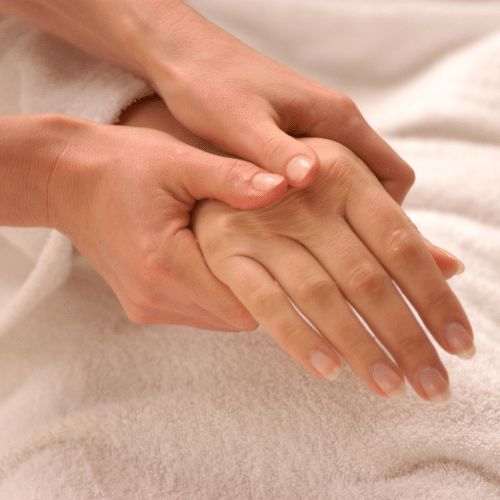 hand massage being carried out for a client in sheffield