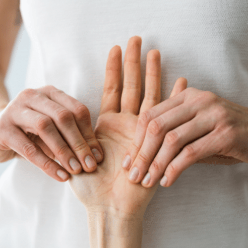 hand reflexology being performed in dronfield